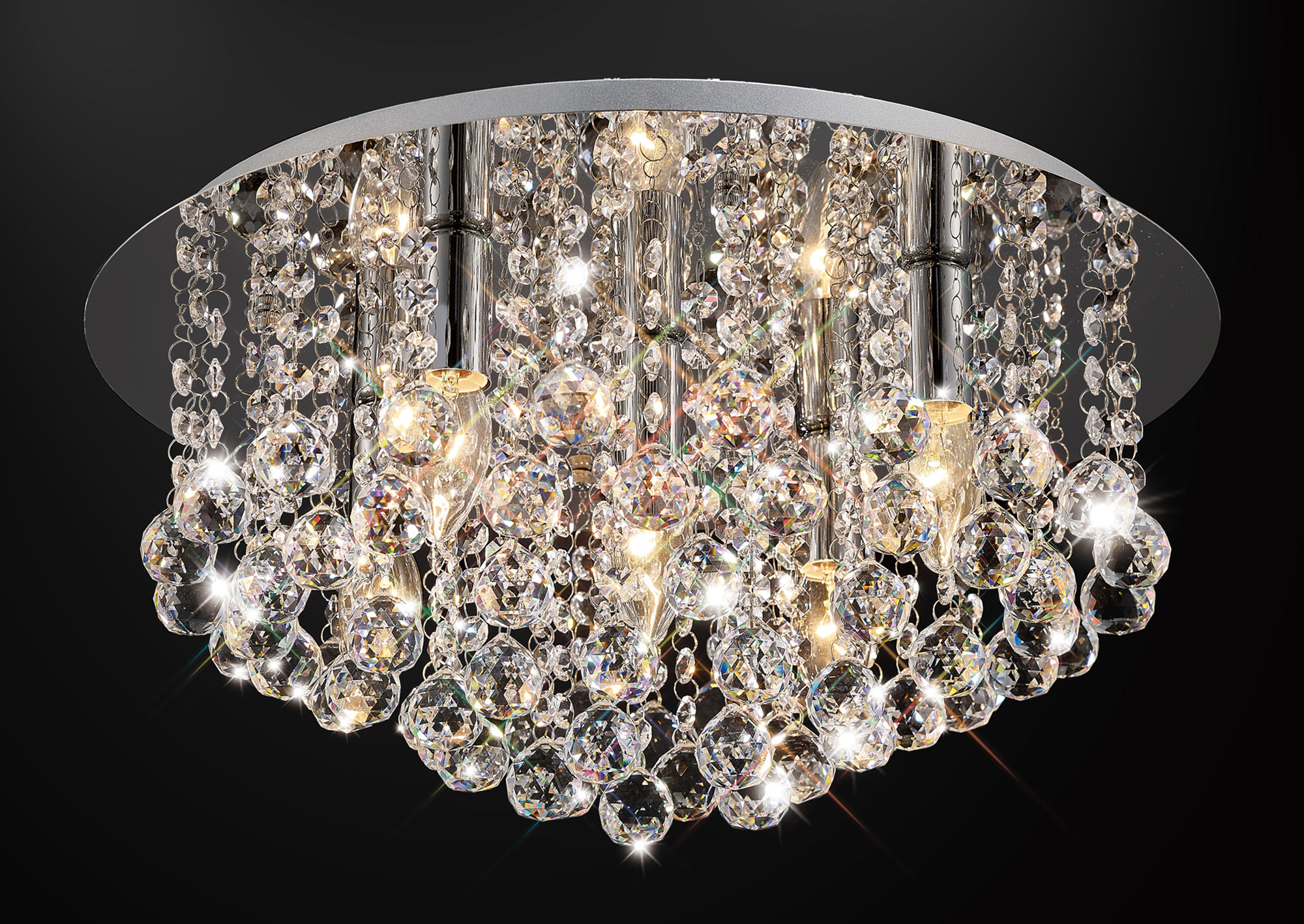 Acton Crystal Ceiling Lights Deco Flush Crystal Fittings